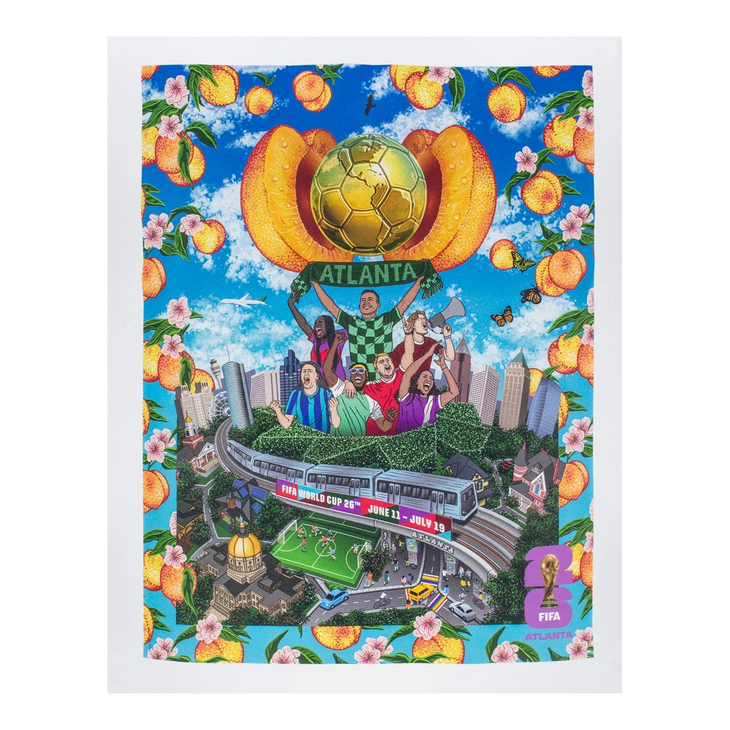 FIFA World Cup 2026™ Atlanta Poster White T-Shirt - Unisex - Image 4
