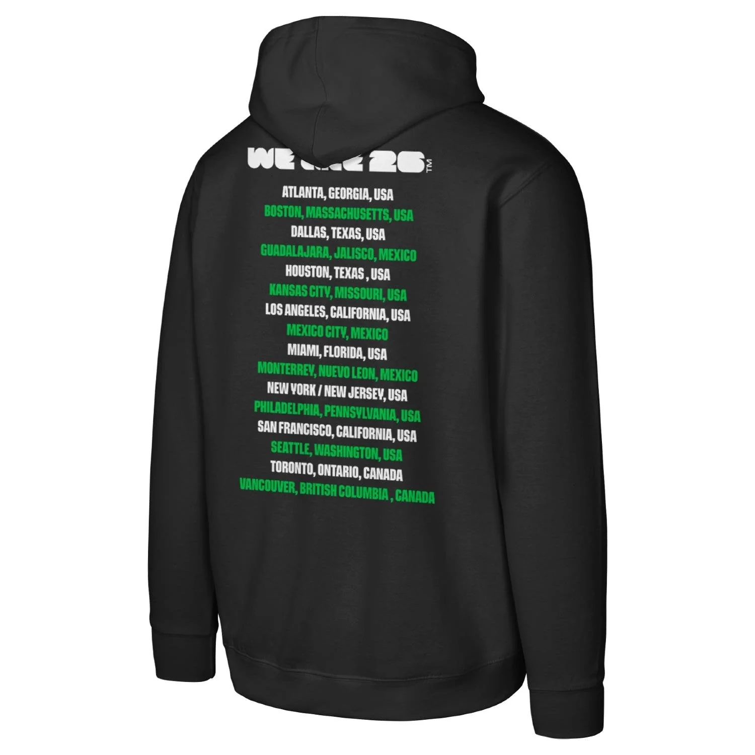 FIFA World Cup 2026™ Host Cities Futbol Black Hoodie - Unisex - Image 2