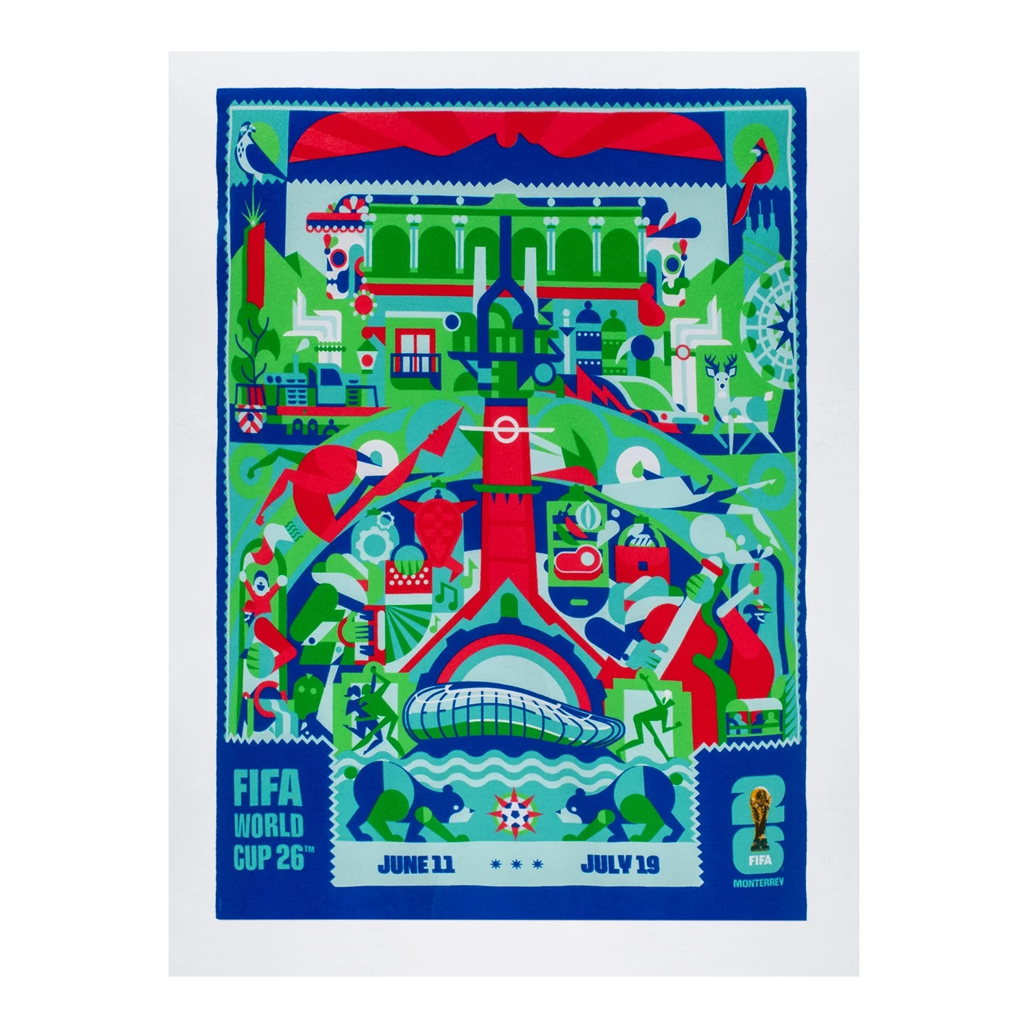 FIFA World Cup 2026™ Monterrey Poster White T-Shirt [ENG] - Unisex - Image 4