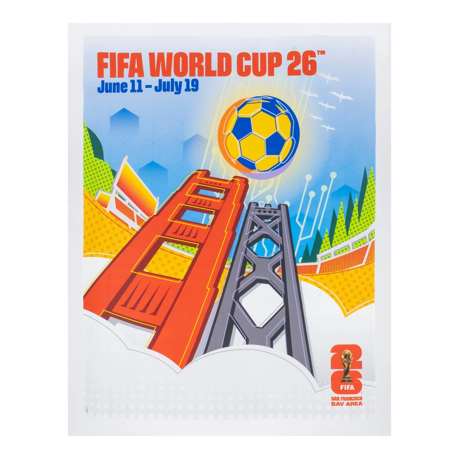 FIFA World Cup 2026™ San Francisco Bay Area Poster White T-Shirt - Unisex - Image 4
