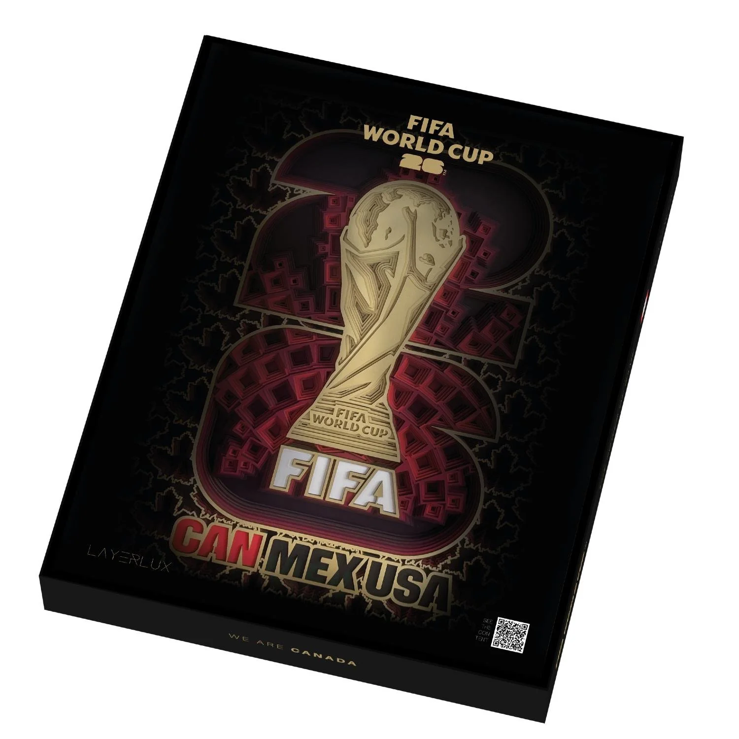 FIFA World Cup 2026™ Canada Host Country Emblem 3D Wood Art Frame - Image 3